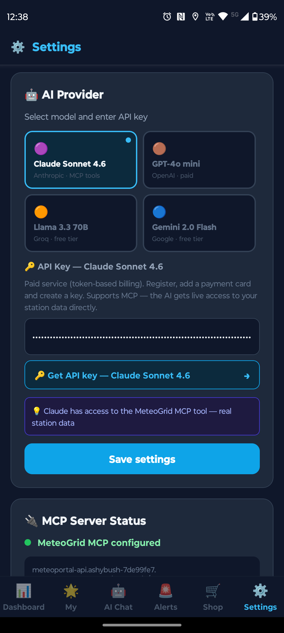 AI Provider Settings